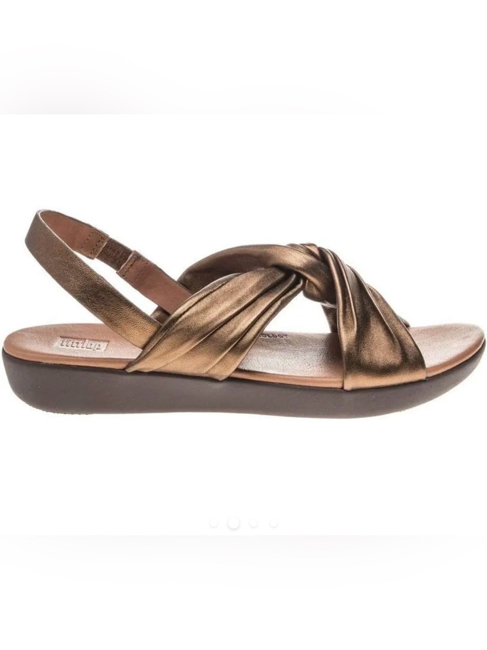FitFlop Women's Twine Bronze Leather Slingback Sandals. Size 10.